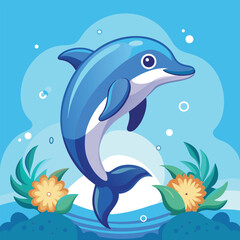 Obraz premium A playful dolphin leaps from the ocean's surface