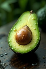 avocado on a wooden surface