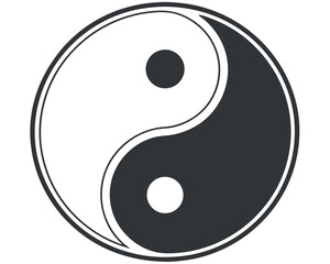 Classic Yin and Yang Symbol Vector for Balance and Harmony.