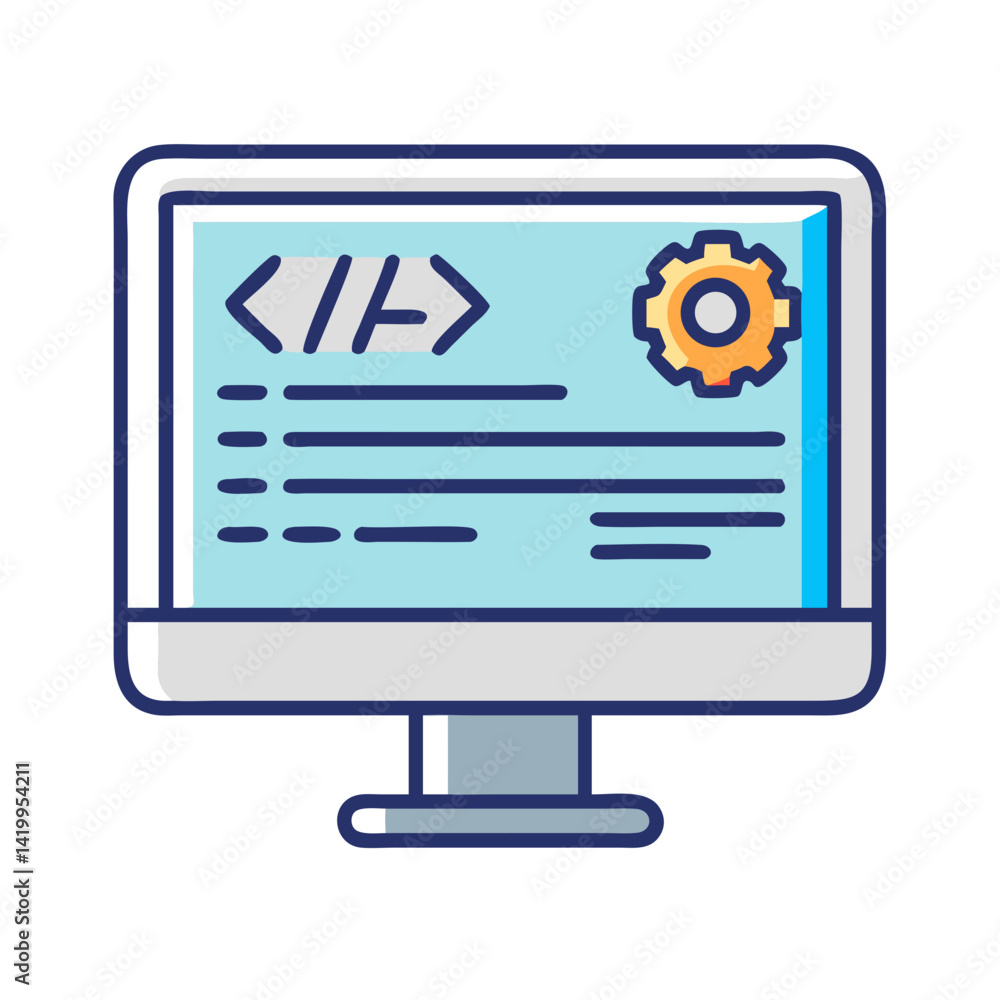 Poster API Code on Monitor Icon Representing Backend Integration and Development