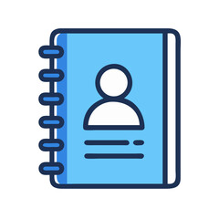 Book with User Icon Representing Personal Directory and Contact Management