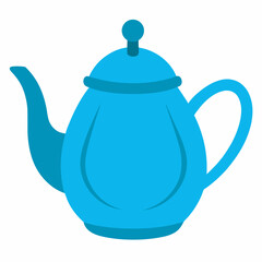 Blue Teapot Vector Illustration For Tea Time Or Kitchen Decoration