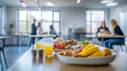 A table set with wine glasses and food bowls indoors, with people in the background blurred, is where a gathering is happening
