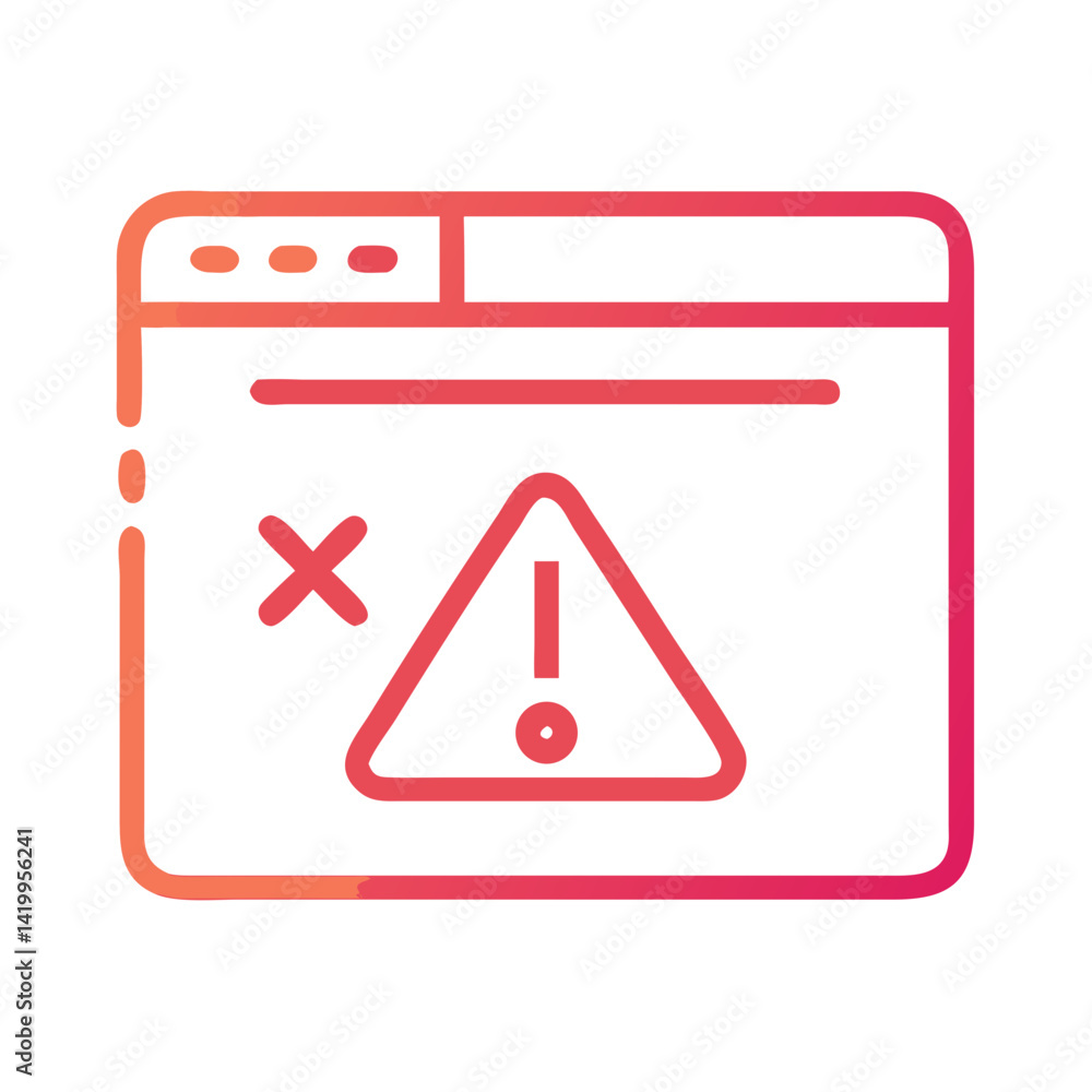 Poster Browser with Error Icon Representing Webpage Issue and Access Error
