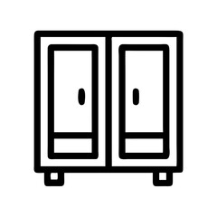 Cabinet with Dual Doors Icon Representing Compact Storage and Organization