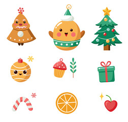 svg vector set, new year theme icon
