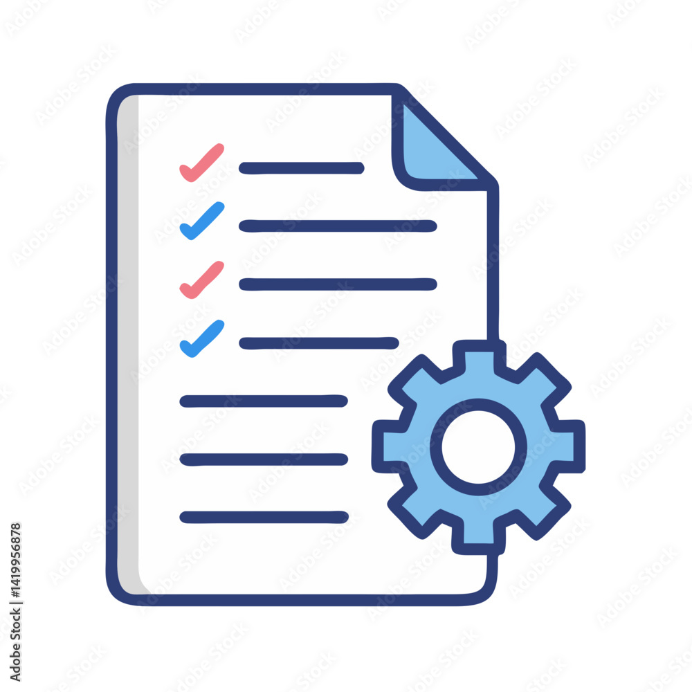Aufkleber checklist document icon representing project task management and to-do lists
