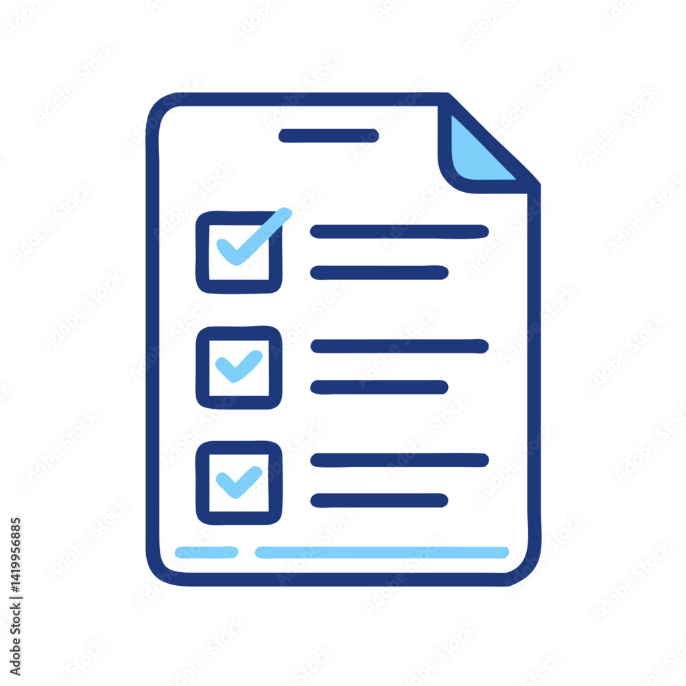 Aufkleber checklist document icon representing project task management and to-do lists