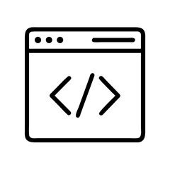 Code Window Icon Representing HTML and Web Development