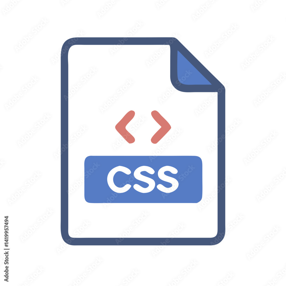 Aufkleber CSS File Icon Representing Stylesheet Design and Web Page Styling