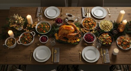 Thanksgiving Dinner Table Photo