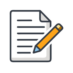 Fototapeta premium Document with Pencil Icon Representing Writing and Content Creation