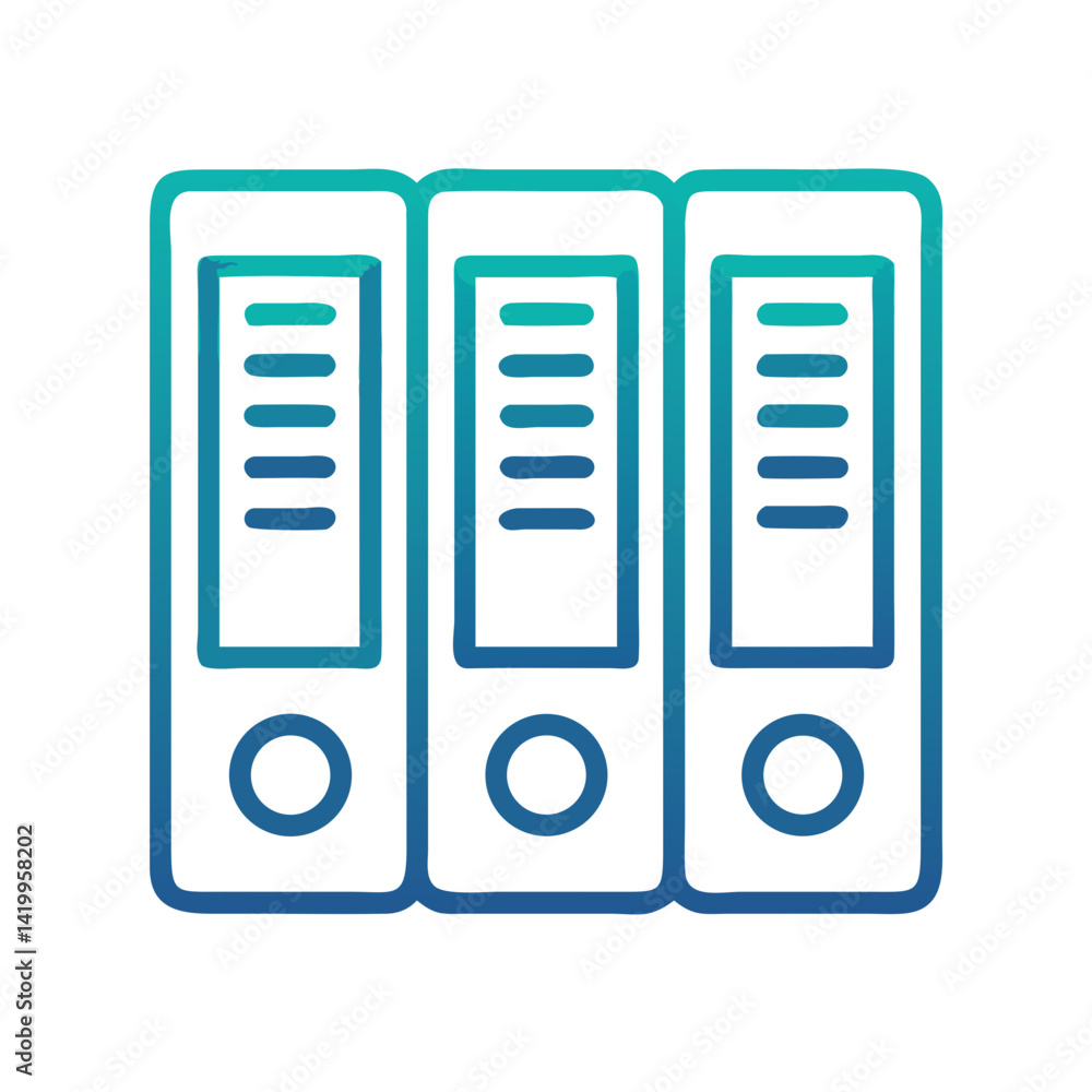 Aufkleber file binders icon representing document archives and organizational storage
