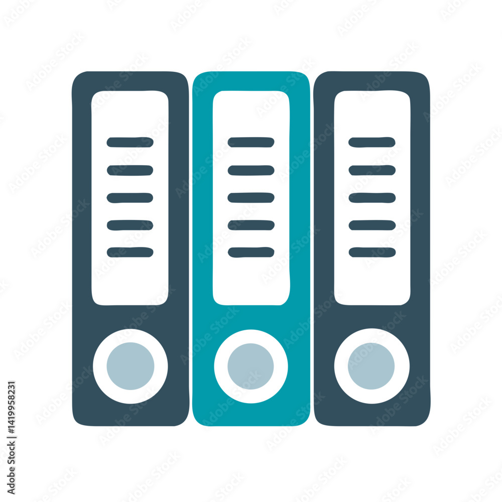 Aufkleber file binders icon representing document archives and organizational storage