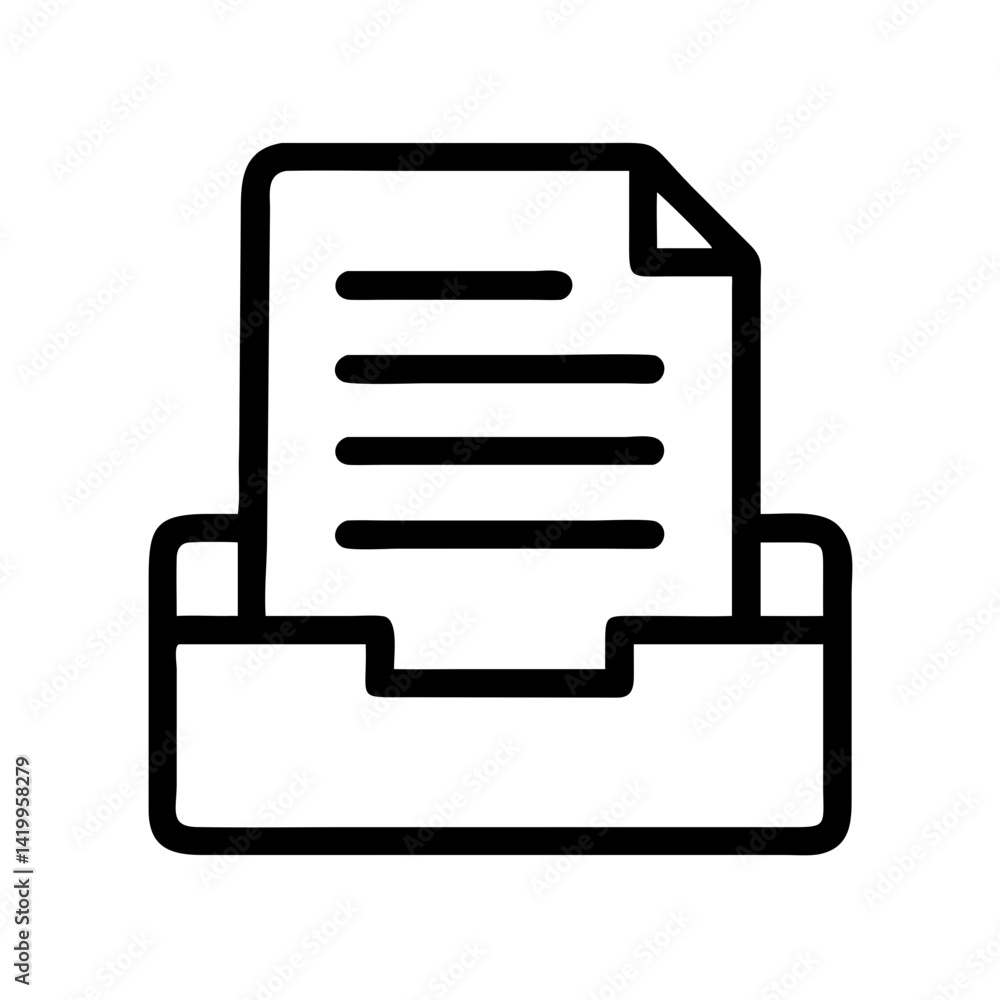 Fototapete File Tray Icon Representing Document Submission and Organization