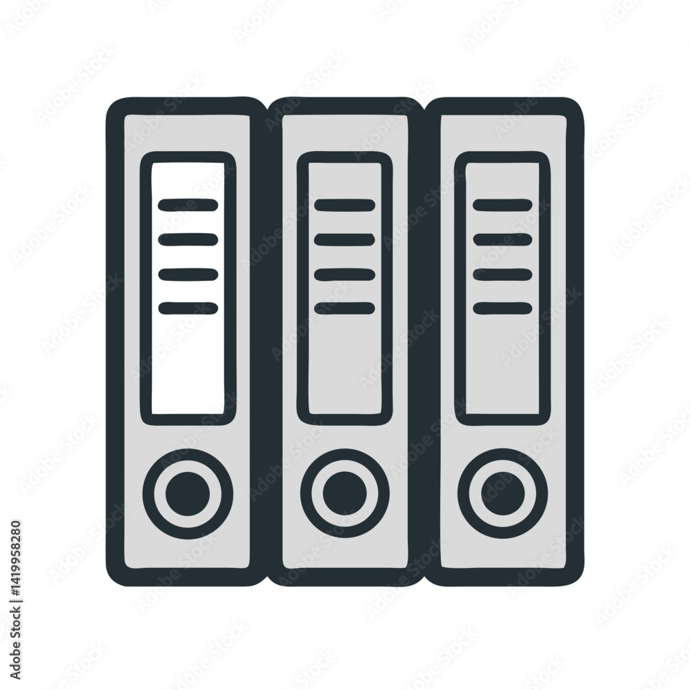 Aufkleber file binders icon representing document archives and organizational storage