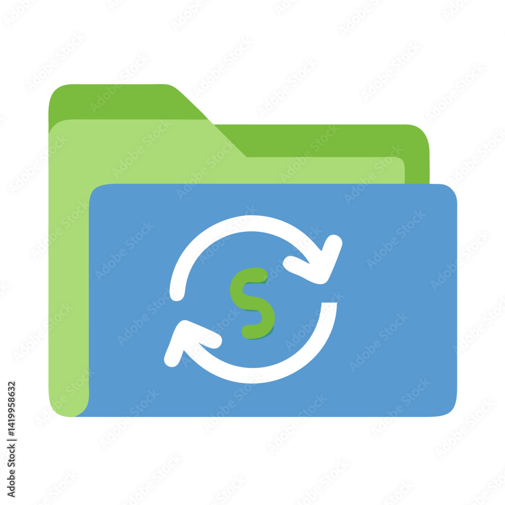 Aufkleber Folder Sync Icon Representing File Synchronization and Data Management