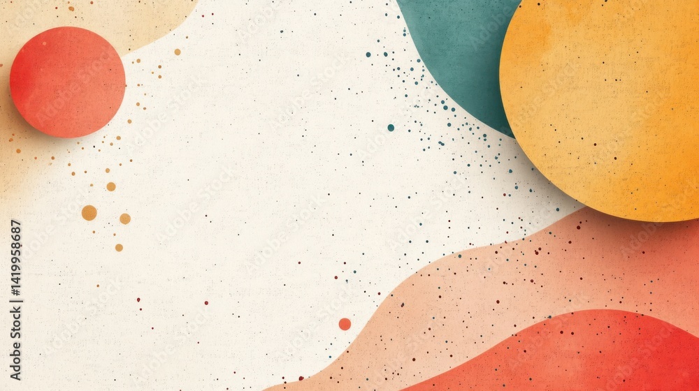 Poster abstract background with soft ecru tones dotted design and eggshell paper texture