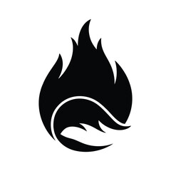 Flaming Fox Head Logo for Powerful Brand Design, Vector Fire Fox Logo Design for Business or Sports Team