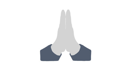 A serene illustration of hands in a prayer position, symbolizing gratitude, spirituality, and mindfulness. Perfect for wellness, meditation, and religious themes in various projects.