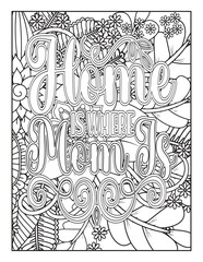 Womens Day Quotes Coloring Pages. set of decorative elements