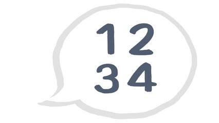 numbers in a speech bubble, ideal for educational materials, children's content, or any project focusing on learning and communication.