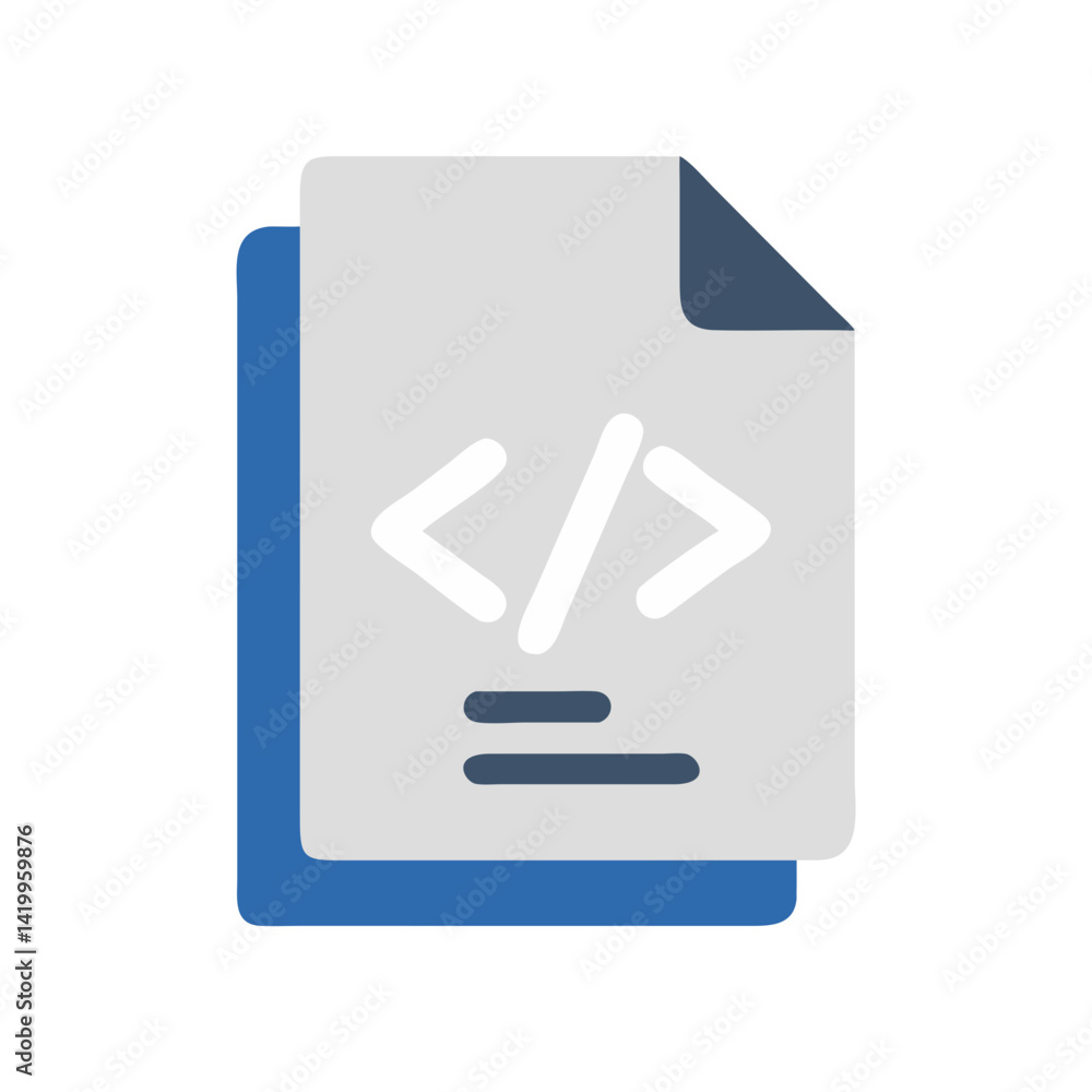 Aufkleber HTML File Icon Representing Web Page Markup and Website Development