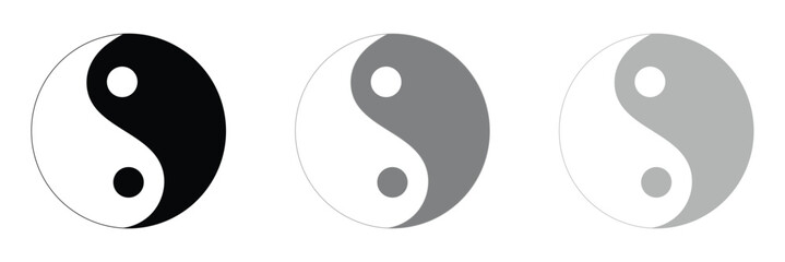 Fototapeta premium Yin Yang symbol of balance and harmony. Yin-Yang set of flat simple vector icons collection for&nbsp;web&nbsp;and&nbsp;apps .Vector Illustration .EPS 10 . 