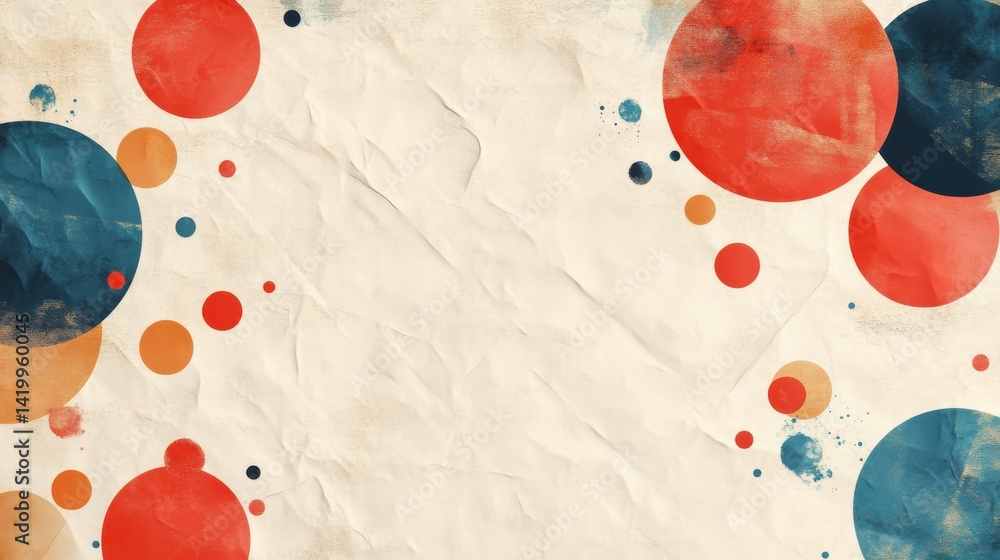 Poster abstract background with soft ecru tones dotted design and eggshell paper texture