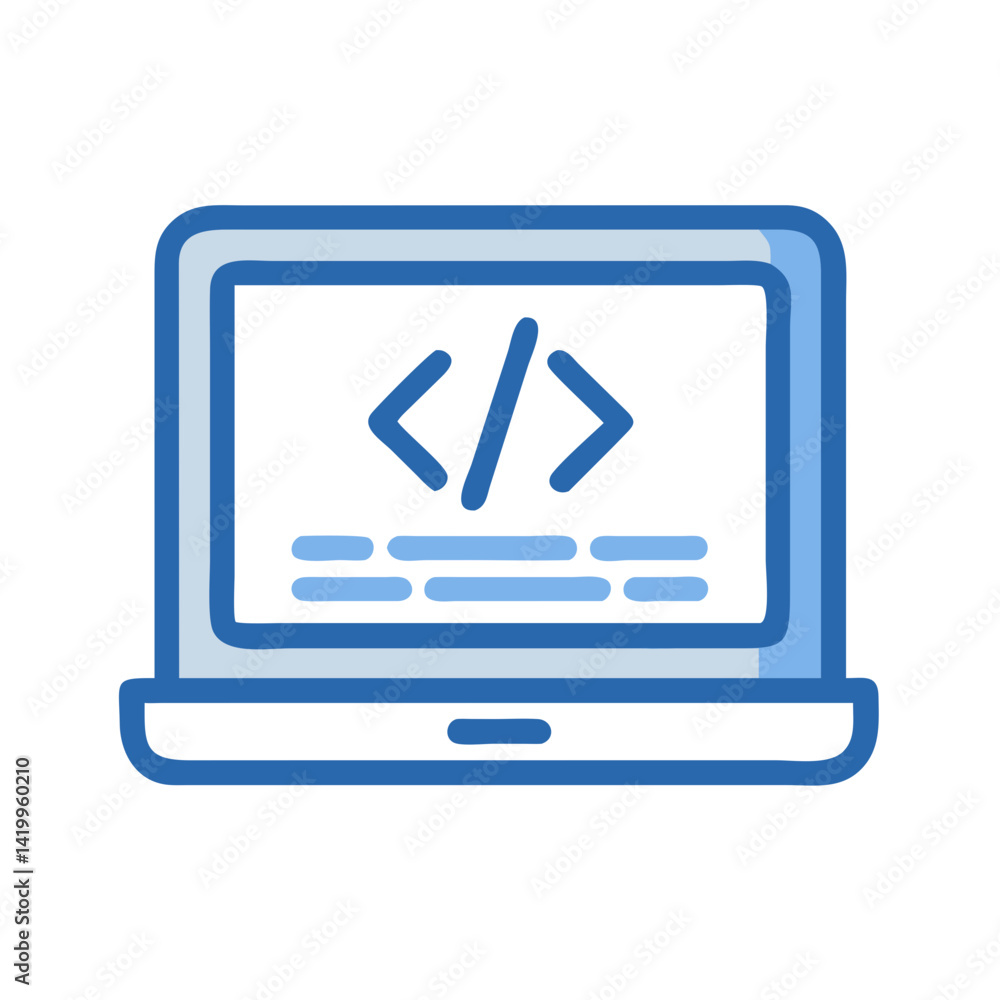 Poster Laptop with CSS Icon Representing Front-End Web Development and Styling