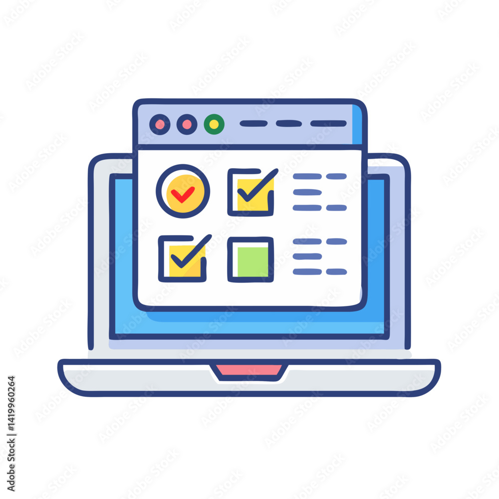 Poster Laptop with Design Code Icon Representing Web Development and Coding Workstation
