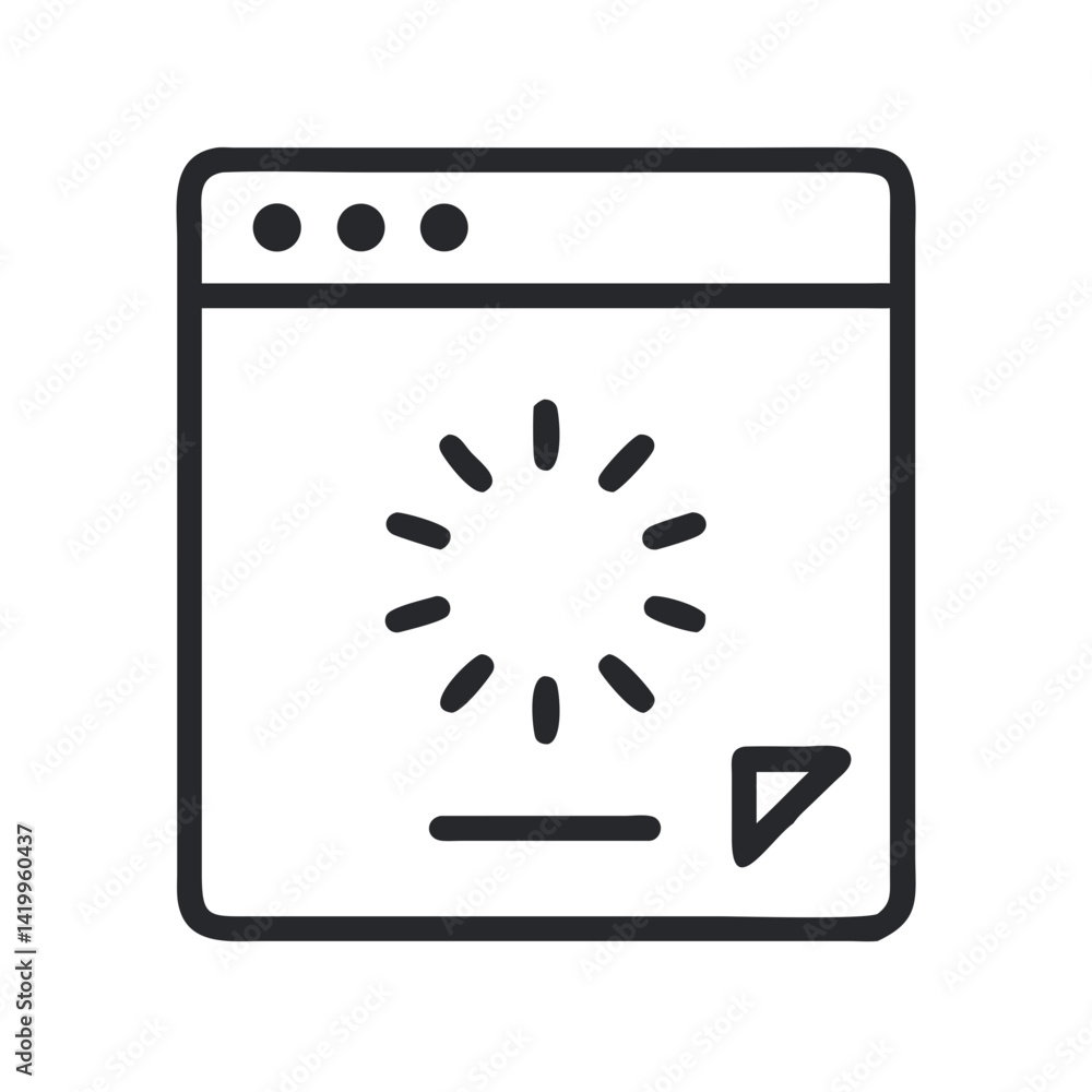 Poster Loading Page Icon Representing Content in Progress and Data Loading