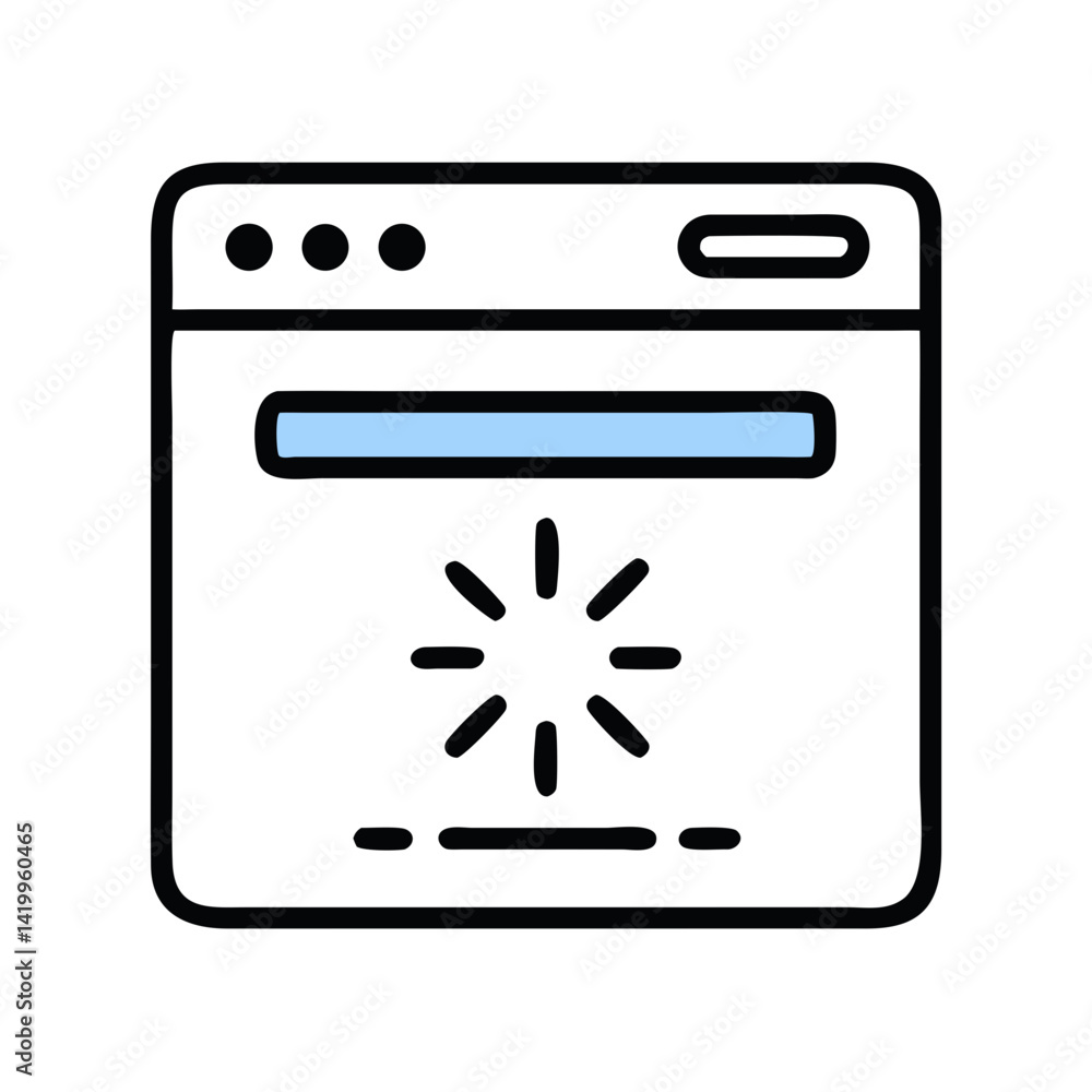 Poster Loading Page Icon Representing Content in Progress and Data Loading