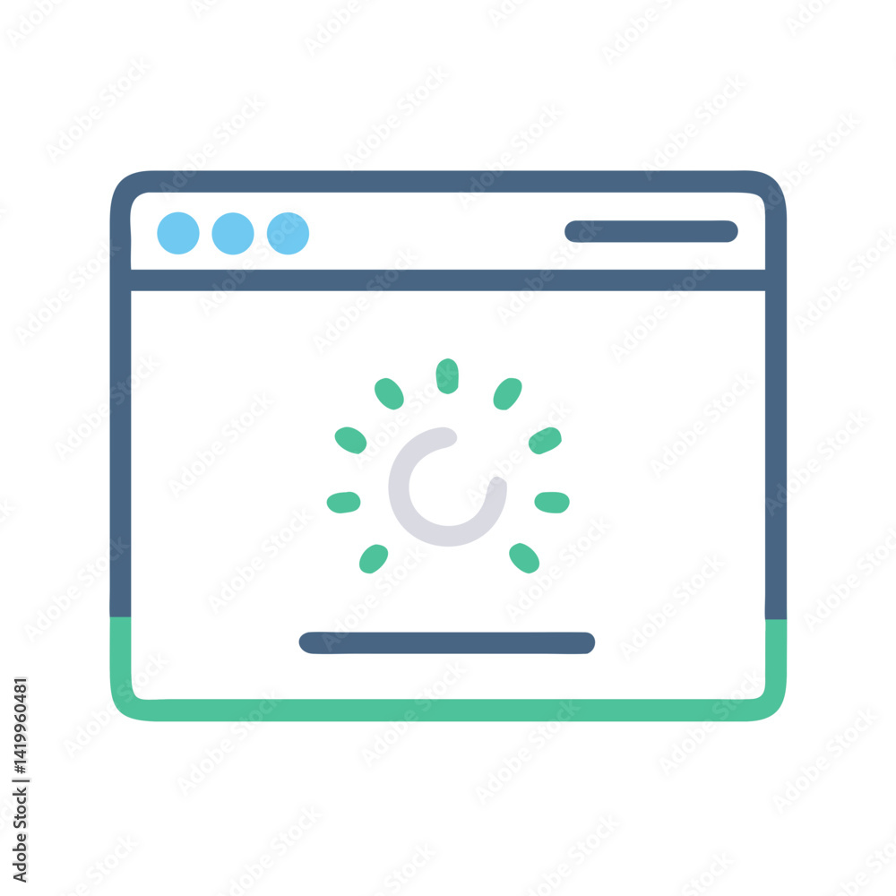 Poster Loading Page Icon Representing Content in Progress and Data Loading