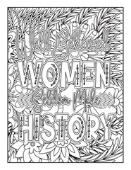 Womens Day Quotes Coloring Pages. hand drawn collection of old letters