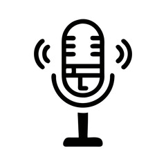 Microphone Icon Representing Voice Recording Device for Audio Capture and Production