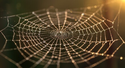Obraz premium Spiderweb with Dewdrops - Photo