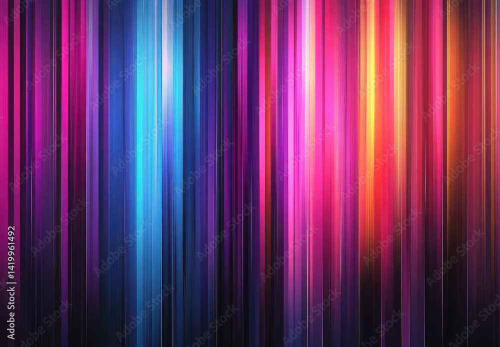 Poster vibrant stripes of colorful light rays in abstract vertical pattern for modern background design