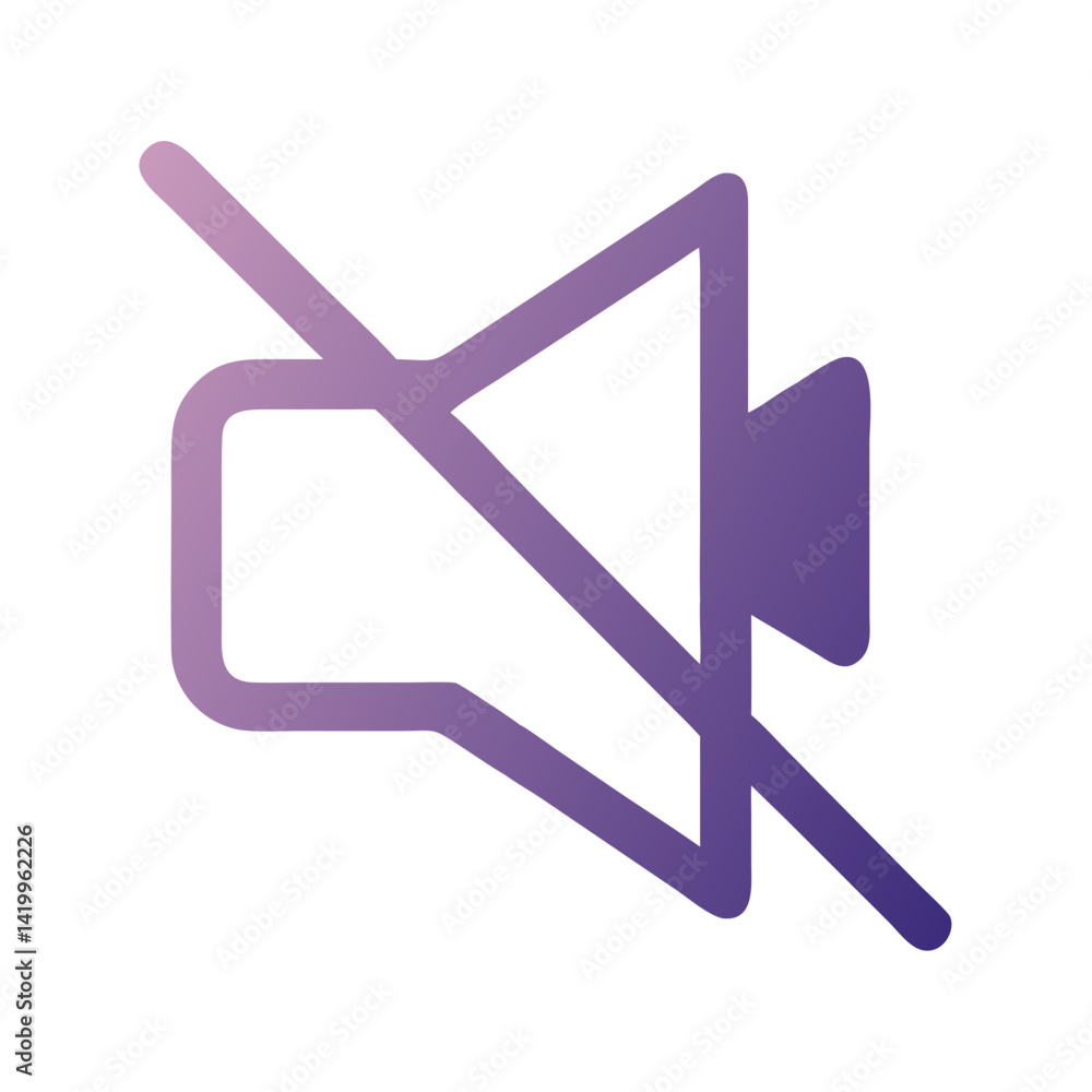 Poster Mute Speaker Icon Representing Volume Control and Disabled Audio Output