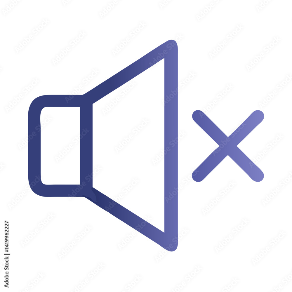 Poster Mute Speaker Icon Representing Volume Control and Disabled Audio Output