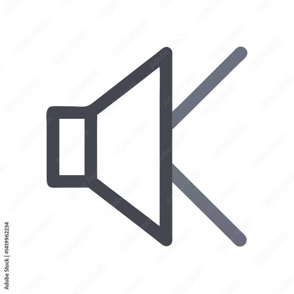Poster mute speaker icon representing volume control and disabled audio output