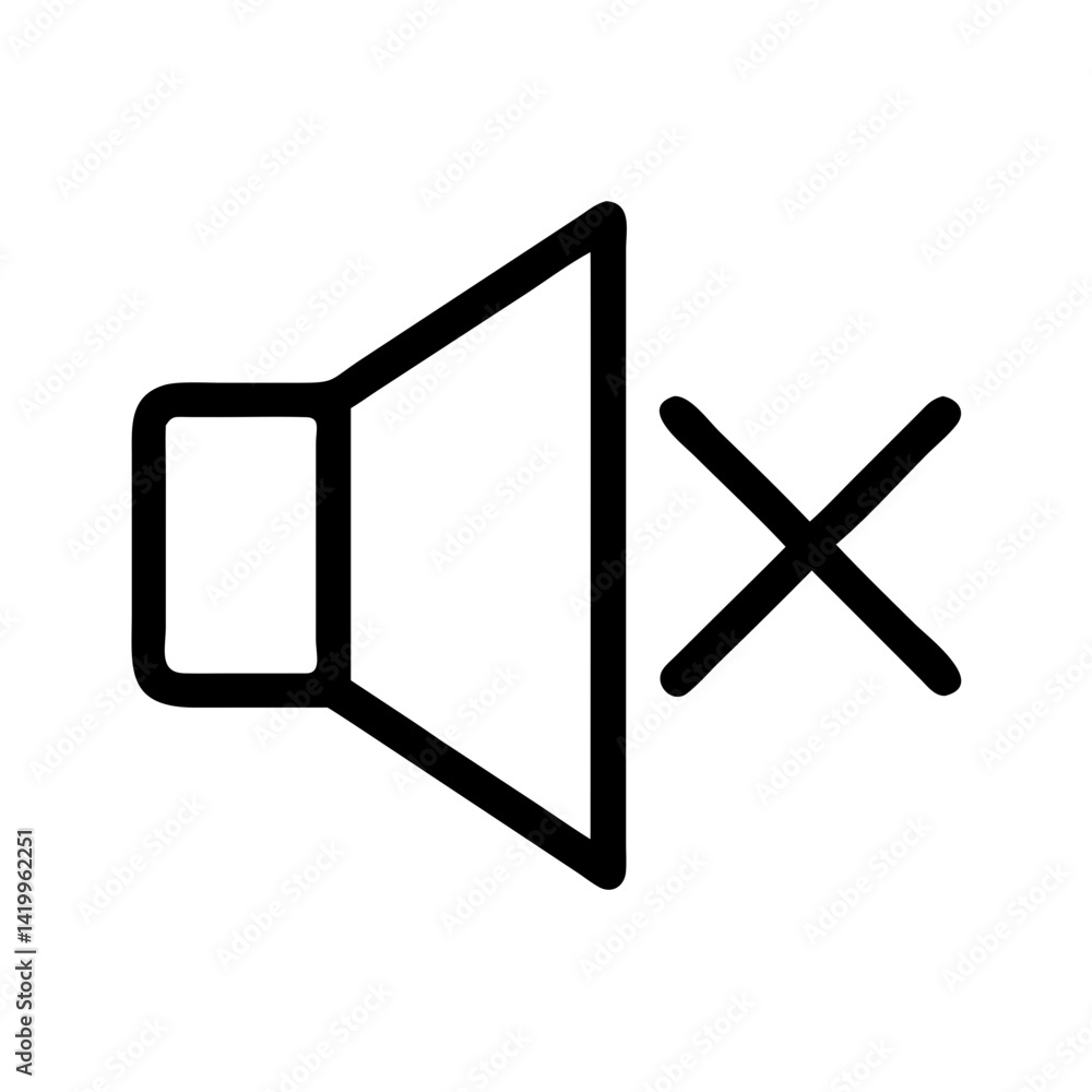 Poster Mute Speaker Icon Representing Volume Control and Disabled Audio Output