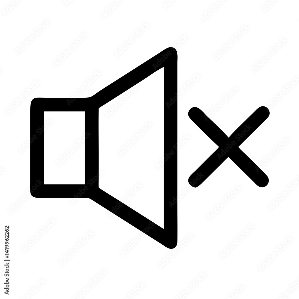 Poster mute speaker icon representing volume control and disabled audio output