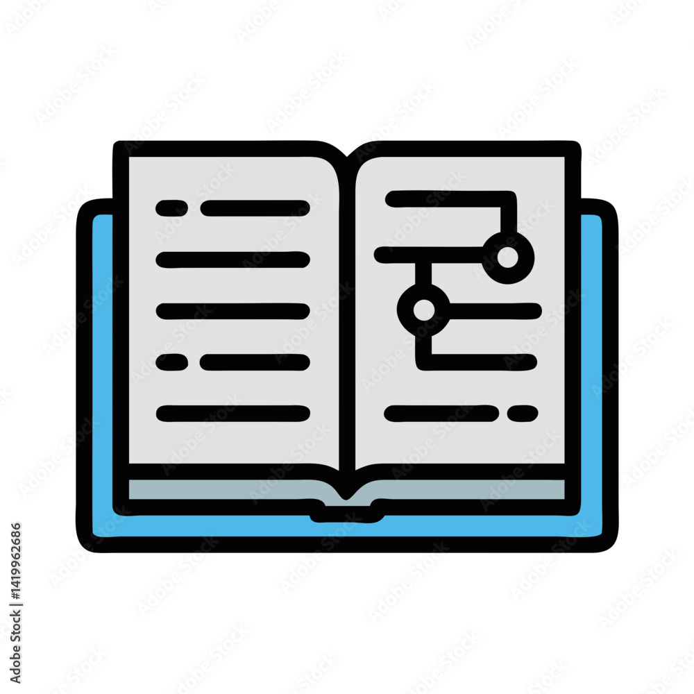 Aufkleber open book icon representing reading material and educational content