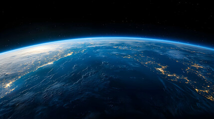 Obraz premium High Angle View Of Earth At Night