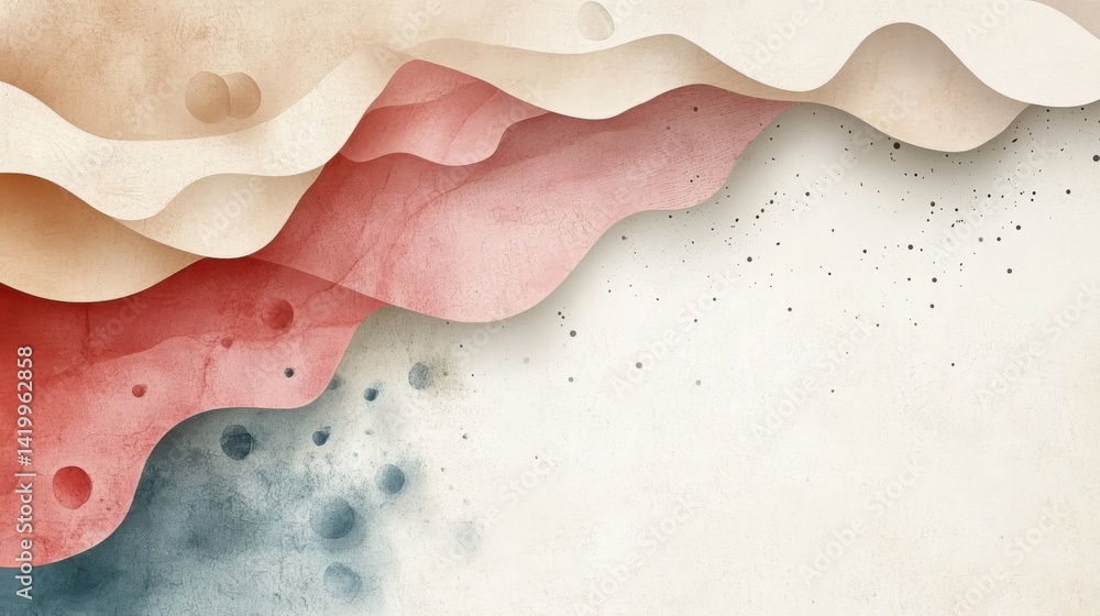Poster abstract background with soft ecru tones dotted design and eggshell paper texture