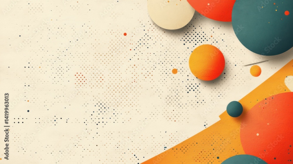 Poster abstract background with soft ecru tones dotted design and eggshell paper texture