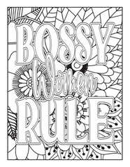 Womens Day Quotes Coloring Pages. hand drawn vector illustration of a set of numbers