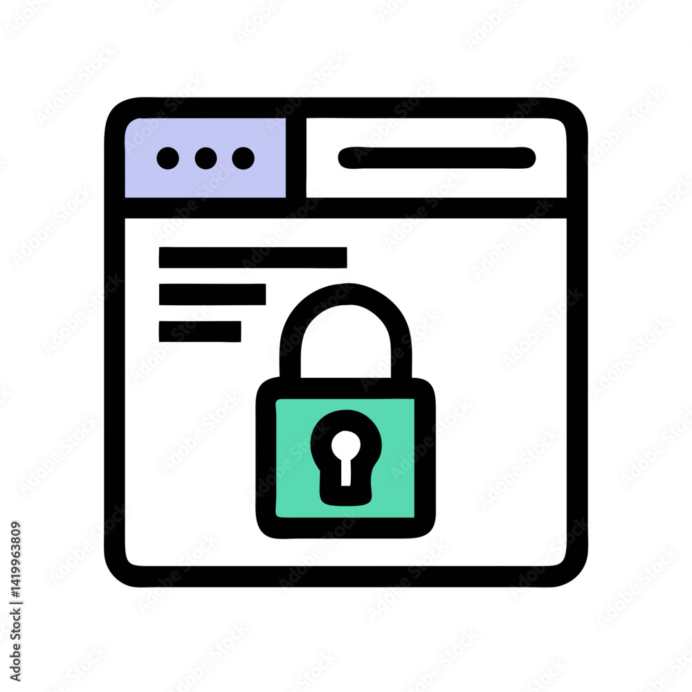 Leinwandbilder SSL File Icon Representing Secure Website Encryption and Data Protection