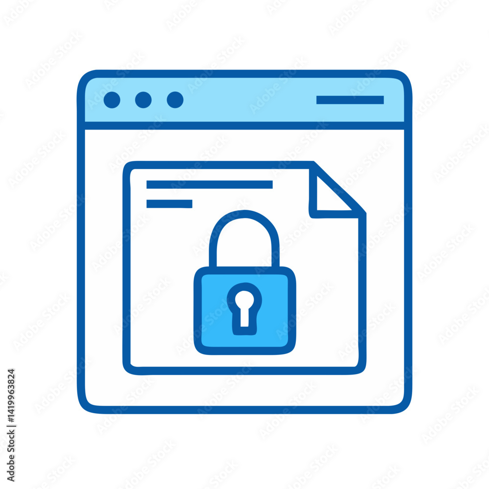 Poster SSL File Icon Representing Secure Website Encryption and Data Protection